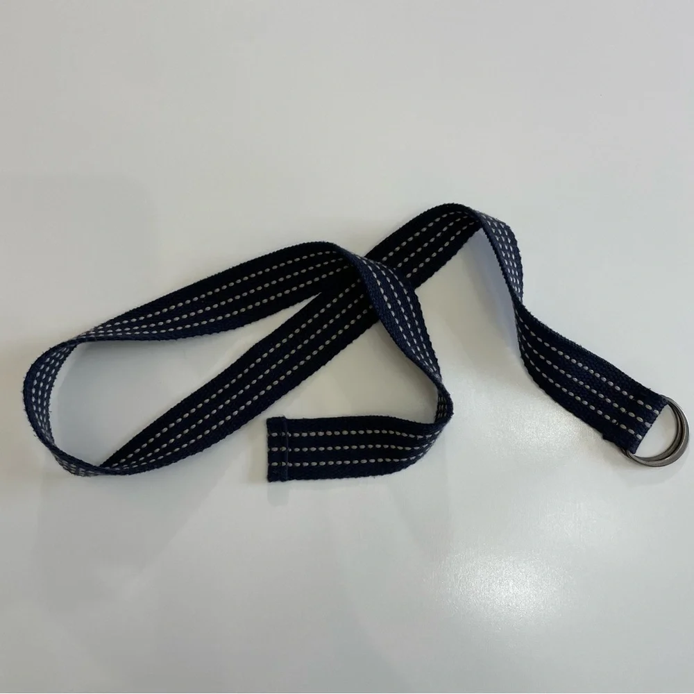Navy Woven Men’s Belt Preppy Nautical Coastal